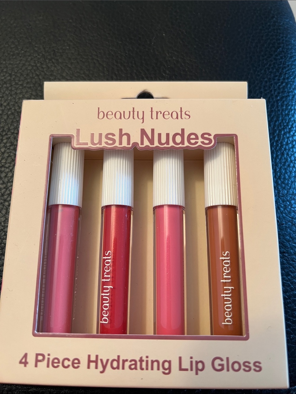 BEAUTY TREATS Lush Nudes 4-Piece Hydrating Lip Gloss Set - Pink & Brown Shades